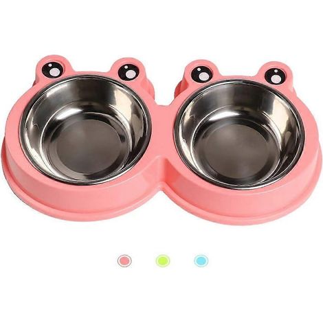 Gamelle double pour chat - Gamelle pour chien - Rouge (1/5)