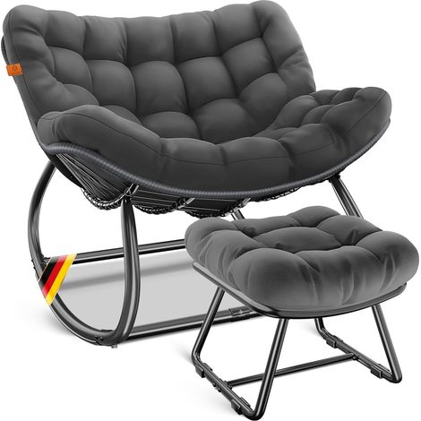 KESSER® Fauteuil bascule int./ext., 120 kg - XXL Chillexer Pro, Anthracite (1/2)
