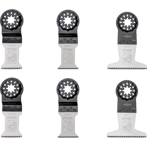 STIER Starlock Multitool Sägeblätter Holz 6-tlg Set Sägeblätter für Holz Tauchsägeblatt Endurance-Sägeblatt Bi-Metall mit geschränkter Holzverzahnung