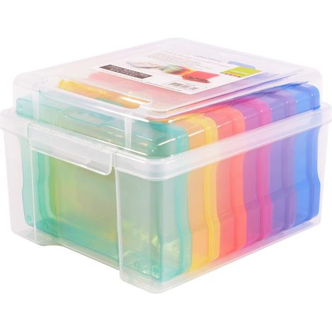 Vaessen Creative Scatola portaoggetti colorata con 6 scatole, 21 x 18,5 x 14 cm (1/3)