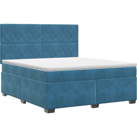 Maison Exclusive - Boxspringbett mit Matratze mit Kopfteil Blau 1 (1/5)