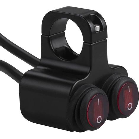 Interruptores de encendido/apagado para luces delanteras, de emergencia, de freno y antiniebla, resistentes al agua, de 12 V, para motocicleta, ATV y bicicleta, con manillar de 22 mm (7/8 pulgadas). (1/5)