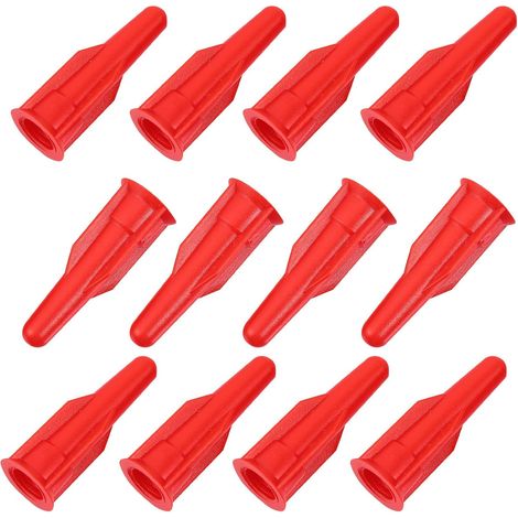 Accessoires pour dispositifs de calfeutrage 20 bouchons rouges en plastique réutilisables pour tubes de colle en travaux d'étanchéité domestique (1/5)