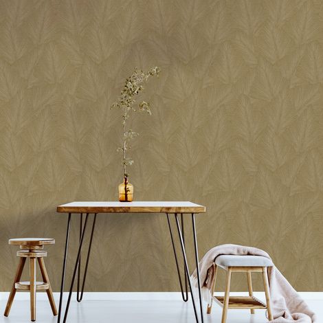 Papier peint intissé Feuillage Maya 1005 x 52cm Ocre doré
