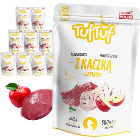 CIBO PER CANI - cibo umido in bustina al gusto anatra e mela 10x500g TufTuf (1/2)