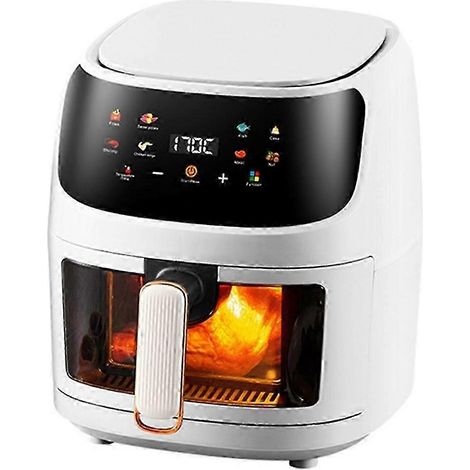 Friteuse à air chaud 25-26 pouces avec écran tactile intelligent, blanche, prise américaine. (1/4)