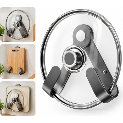 1 Pièce Support de Couvercle Rotatif Sans Perçage, Diamètre 19 cm, Accroche-Murale en Acier Carbone (1/5)