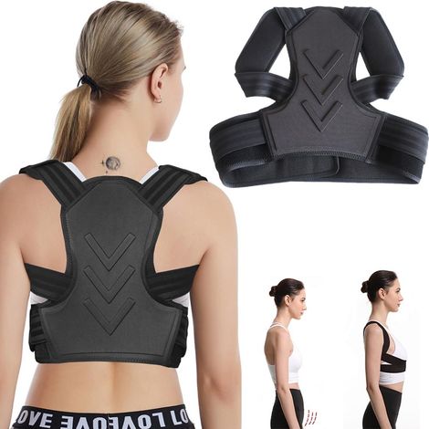 Correcteur de posture adulte enfant - Redresseur dos avec plaque de soutien et granules massage pour soulager inconfort cou épaules haut du dos (1/5)