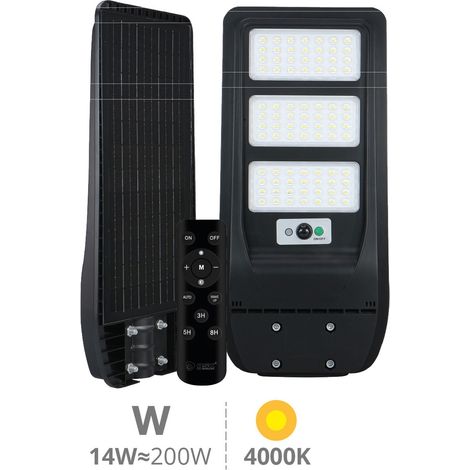 Farola solar LED Buat con sensor de movimiento y crepuscular 14W 4000K IP65 (1/5)