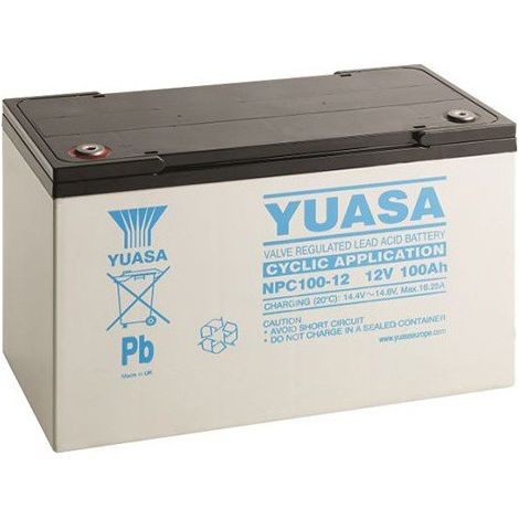 Batterie plomb étanche NPC100-12 Yuasa 12v 100ah