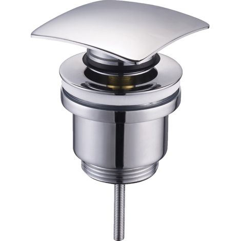 Schläfer 4051200 Piletta Click Clack Quadrata 1 1/4 Ottone, Scarico edl Lavabo e Bidet con Tappo Quadro Cromo Lucido Universale Bagno Moderno Chiusura a Pressione