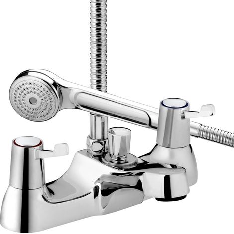 Bristan Value Bath Shower Mixer Tap with 76mm Metal Lever Handles - Chrome (1/5)
