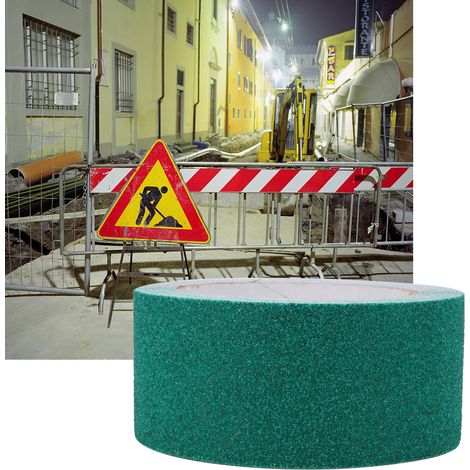 Ruban antidérapant PVC sable de quartz adhésif sécurité pour sol escalier piscine toilettes 5m x 50mm vert 1 rouleau (1/5)