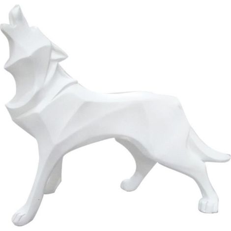 (Blanc)Ornements De Loups Ornements De Résine Artisanat Étude Chambre À Coucher Maison Totem Loup Ornements Animaux (Blanc) (1/3)