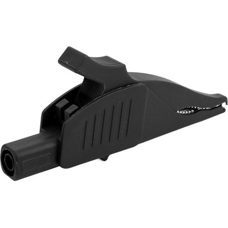 Elektrische Prüfklemme aus Messing mit Stromisolierung und PA-Beschichtung, 4 mm (0,2 Zoll), Sicherheitsausführung, für 32 A/1000 V Autobatterie, schwarz. (1/5)