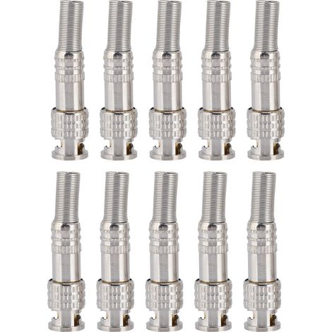 TOIVIZE-Connecteur BNC Mâle Sans Soudure pour Surveillance - 10 Pièces Zinc Alloy - Installation Rapide et Simple (1/4)