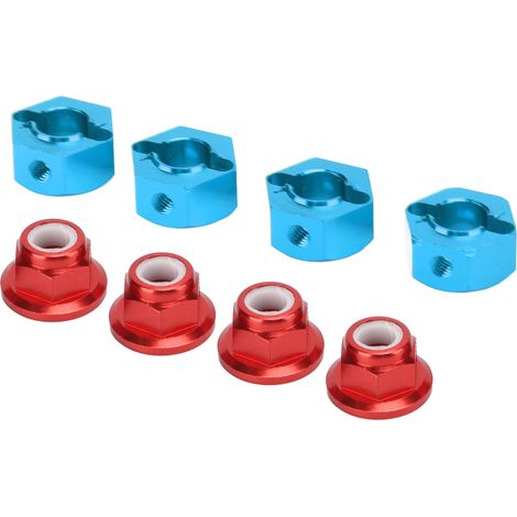 Douille de roue en aluminium 12mm pour modèles RC 1/10 1/12, extension hexagonale antidérapage bleue. (1/5)
