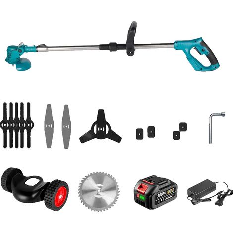 Tondeuse à gazon, Poignée pliable, Fonctionnement sans fil, 1X Ensemble de batteries (1/2)