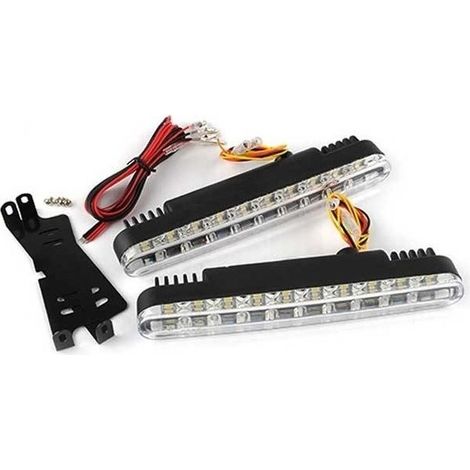 TRADE SHOP - Luci Marcia Diurna Universali Impermeabili 20 Led Auto Faro 2x5w Bianco Freddo -