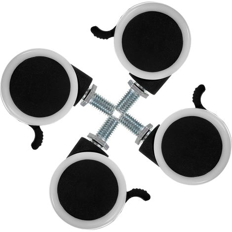 Roulettes Healeved (lot de 4) pour meubles et étagères, roues robustes en nylon fer, silencieuses (1/5)