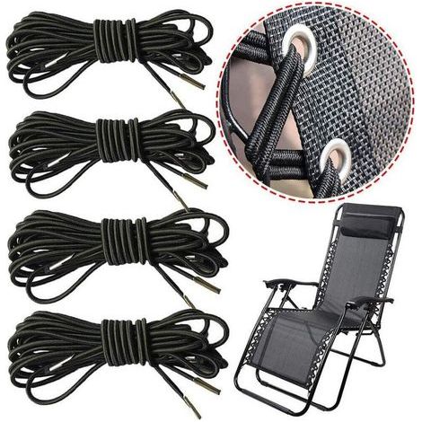 Corde Remplacement élastiques 4pcs, Corde Elastique, Convient pour Transat Jardin Exterieur Fauteuil Jardin Exterieur Chaises Longues De Jardin Chaises De Plage Patio Et Autres Chaises (1/4)