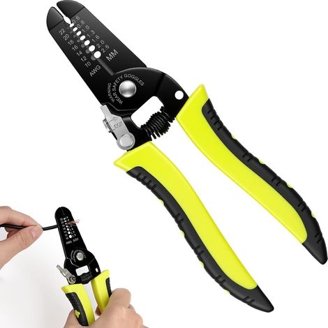 Spellafili, spelafili elettrici con impugnatura antiscivolo, tagliafili per cavi da 10-22 AWG, 18 cm