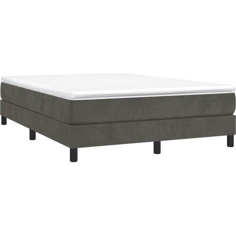 Boxspringbettgestell Dunkelgrau 140x200 cm Samt vidaXL
