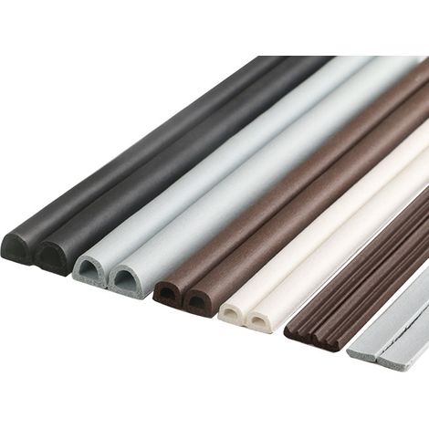 10 m Türdichtungsstreifen Typ DIEP, selbstklebend, aus Gummi, Schaumstoff, staubdicht, schalldämmend, Isolierstreifen (braun, Typ D, 9 mm x 7,5 mm)
