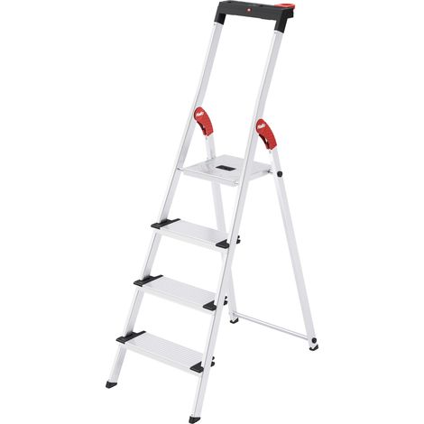 Hailo L75 ComfortLine, Alu-Sicherheits-Stehleiter, 4 Stufen (1/5)
