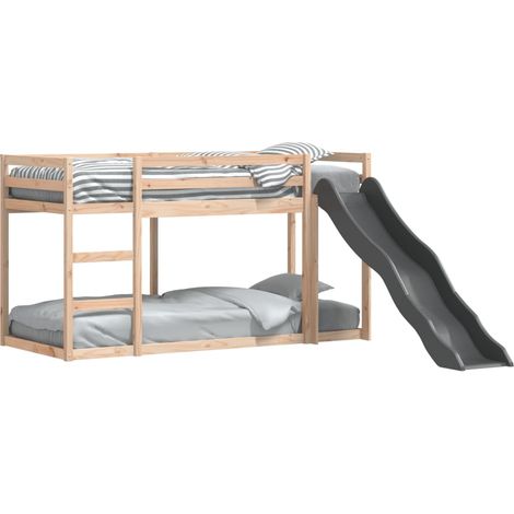 Vidaxl – Lit superposé en bois avec toboggan et échelle – Dimensions 80x200 cm – Barrières de sécurité – Optimisation d'espace (1/6)