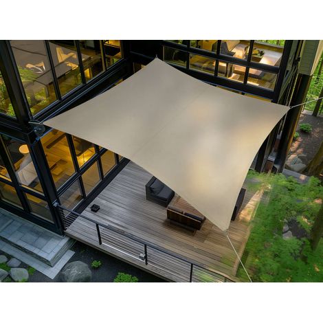 Voile d'ombrage rectangulaire RIVAGE Grège - 4 x 3 m - Qualité Premium Jardiline (1/2)
