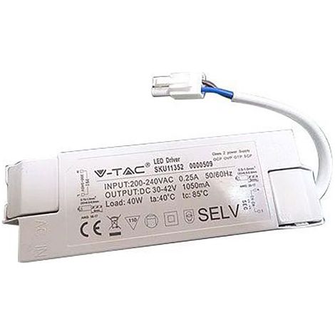 ALIMENTATORE PER PANNELLI LED 40W - AC:200-240V - 1050 mA (IP20)