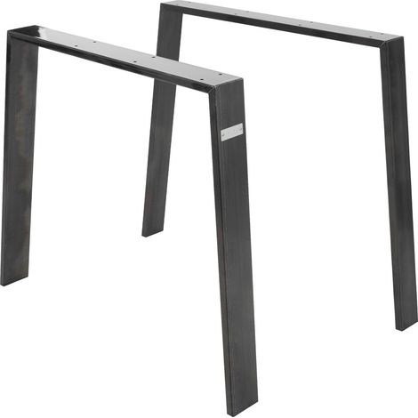 ML-Design 2er Set Tischbeine Loft 90x72 cm, Industrial, Profil 8x2cm, aus Stahl, Industriedesign, U-Form, Metall Tischgestell scandic, Tischkufen Tischuntergestell Möbelfüße, für Esstisch/Schreibtisch