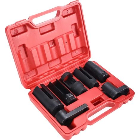 Jeu de douilles pour capteur d'oxygène, 7 pièces, design à 6 points, entraînement de 3/8 pouce, compatibilité de 7/8”, longueur de 80 mm (1/5)