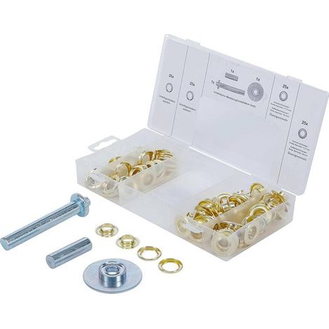 Assortiment d Installation d Oeillets 103 pcs - 11 x 3.2 x 22.7 cm - Acier, Pratique et Complet - D-Work (1/5)