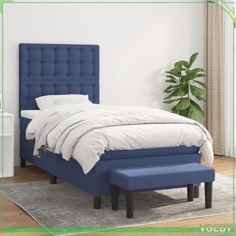 Lit 1 place - 3136883 - Sommier à lattes - Matelas 90x190 cm - Tête de lit réglable (1/5)