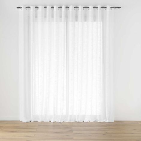 Breite Gardine mit Ösen, Leinenoptik, HALTONA, 400 x 240 cm