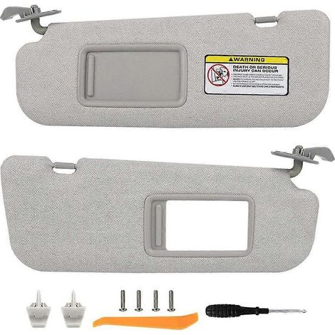 Paire de pare-soleil (gauche et droit) - Référence d'origine : 85210-3X040-TX / 85220-3X0XX-TX - Compatible avec Hyundai Avante MD / Elantra MD (2011-2013) - Gris (1/5)