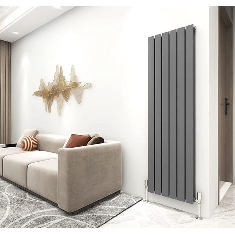1600 x 408mm Double Designer Flat Panel Central Heating Radiator ANTHRACITE (1/5)