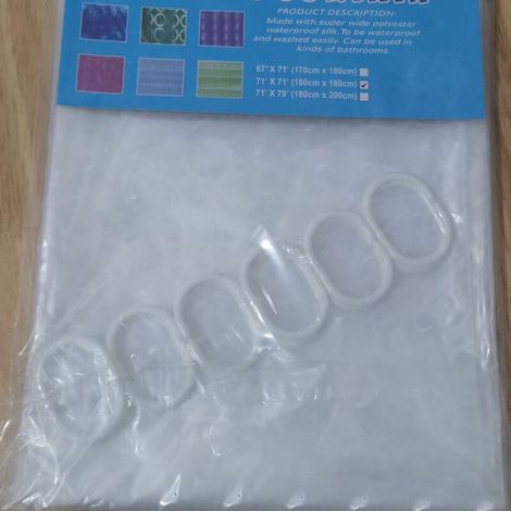 Rideau de douche épais 3D Water Cube Light PEVA rideau de douche pour salle de bain blanc (1/4)