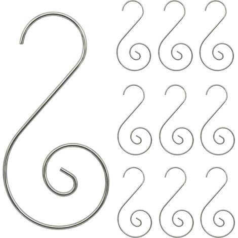 120 Crochets en S, fil de métal doré, forme volute, pour sapin de Noël, boules et décorations de fête (1/5)