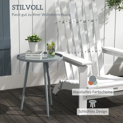 Table d'appoint en acier gris 40x40x50 cm pour jardin, balcon ou terrasse - table basse design extérieur