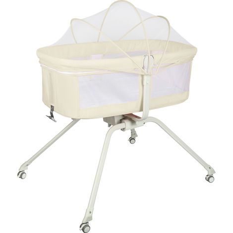 Lit bébé 3 en 1 avec Fonction de Berceau, lit Parapluie bébé avec Matelas, de 0 à 12kg, auvent, moustiquaire, Pliable, réglage de l'inclinaison, lit bébé Pliant léger (1/5)