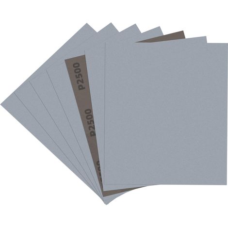 7 Papiers de Verre - 2500 Grains pour Bois, Métal et Carrosserie - Papier Abrasif Humide/Sec 23x28 cm - Idéal pour Ponçage (1/5)