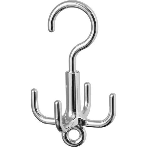 Vierarmiger Taschenhalter, drehbarer Kleiderbügel für Gürtel und Krawatten, zum Aufhängen von Schals, Krawatten, Hüten und Handtüchern (1/5)