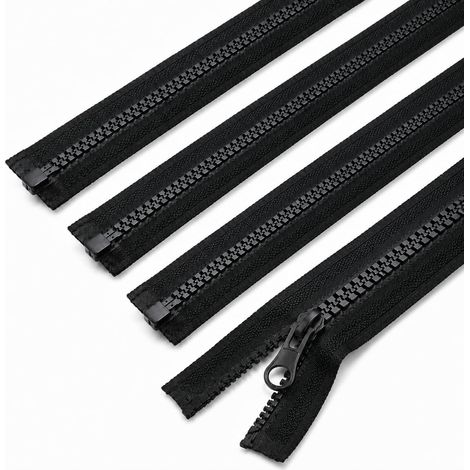 34 cm Zip Separable Moulded Plastic Zip Black Heavy Duty Zip for Clothes, Bags and Textile Items, Mixed Plastic and Metal Slider, Easy Installation (1/5)