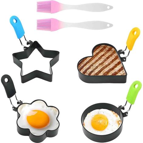 Eiringen - Set De 4 - Acero Inoxidable - Antiadherente - Para Huevos Y Crepes - Con Asa (1/5)