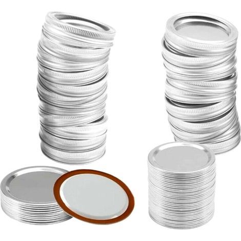 48 couvercles pour bocaux en verre de 70 mm de diamètre (24 couvercles et 24 anneaux) (1/5)