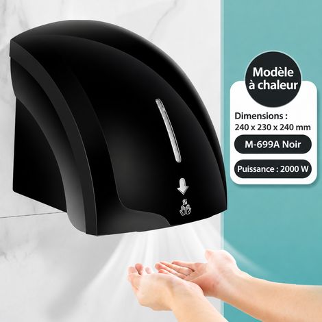 Sèche-mains automatique mural capteur modèle 699A noir air chaud et froid 24 × 23 × 24 cm 2,75 kg – Livraison gratuite