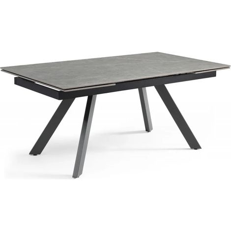 Table extensible 160/240 cm céramique gris marbré pieds inclinés - ARIZONA 08 (1/5)